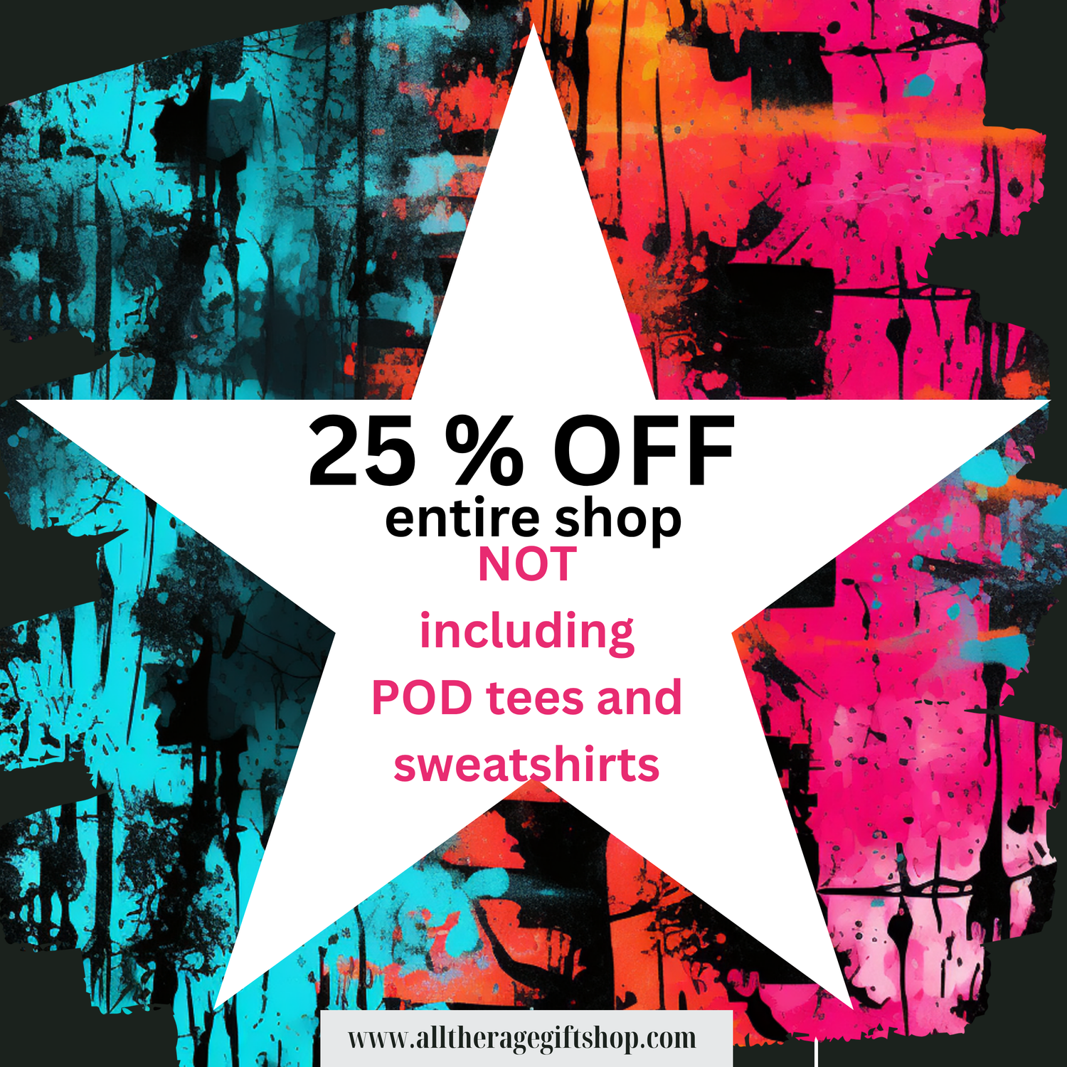 25% OFF Entire SHOP/ Added at checkout! EXCLUDES POD tees and sweatshirts