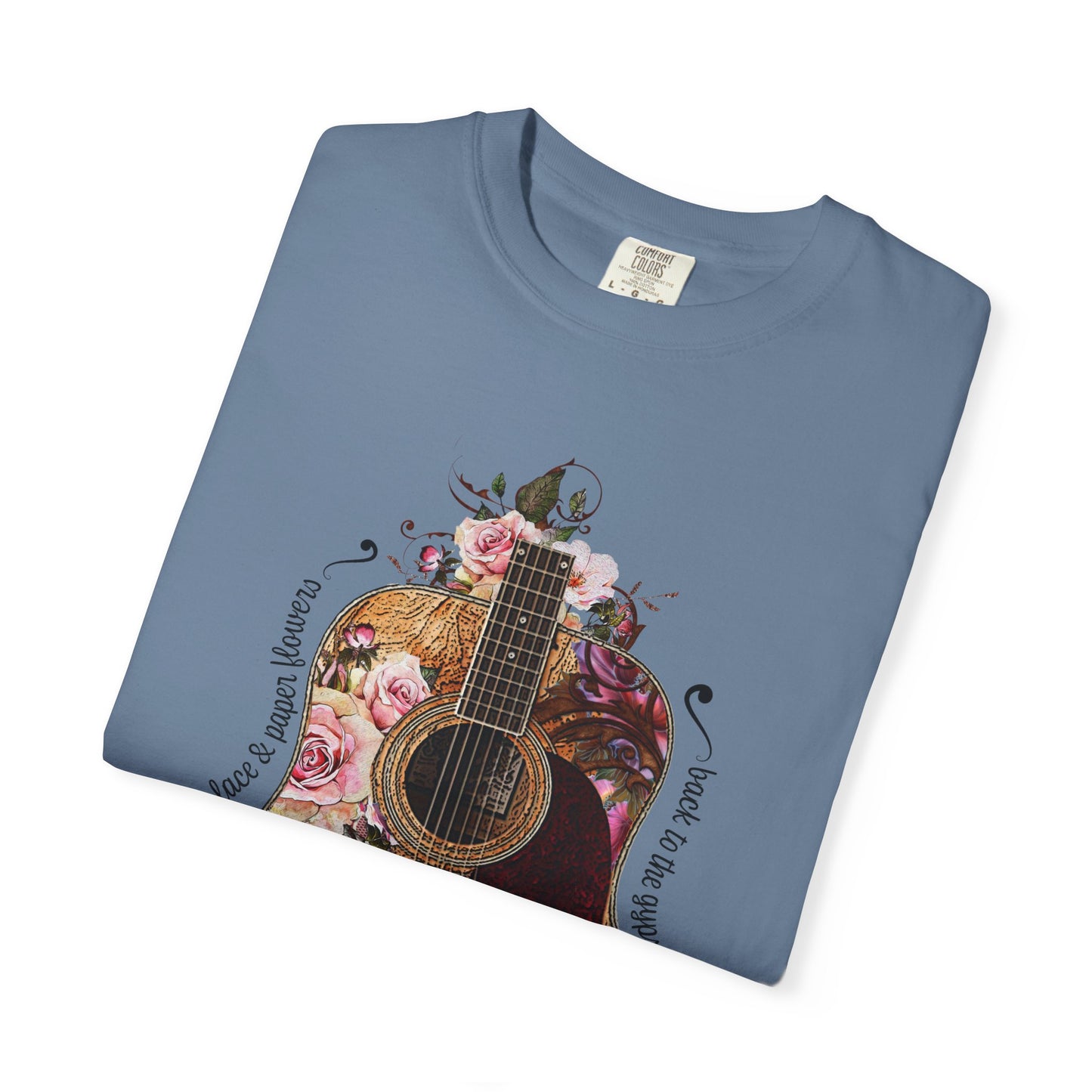 Gypsy T shirt Hippie Tee Floral Guitar 70's Classic Rock Tee  Birthday Gift Unisex Garment-Dyed Comfort Colors T-shirt